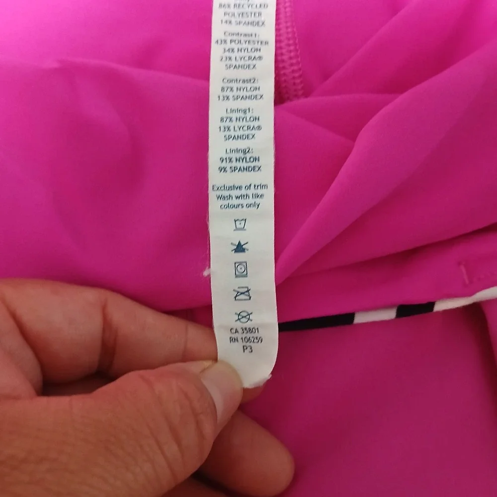 Lululemon‎ Pace Setter Skirt Pink Striped Waist Pleated Back Tennis Skort Size 8